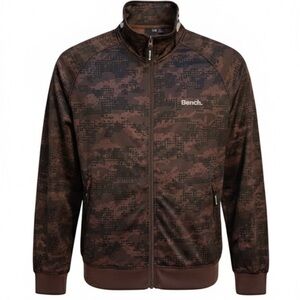 Bench Brown & Black Men’s Zip Up Logo Neck Jacket Size XXL